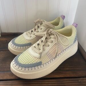 Nicole Miller New York Brita Beige Mist Platform Sneakers